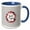 Blue/White, variant on 3drose, Sweet Life - Polka Dot Pattern with Macarons Wreath and Typography, 11oz Magic Transforming Mug