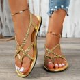 thumbnail image 4 of IUJSOY Braided Flat Sandals for Women Casual Cute Crisscross Strappy Summer Vacation Slingback Shoes, 4 of 6