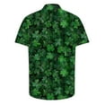 thumbnail image 4 of cllios St Patricks Day Mens Hawaiian Shirt Funny Irish Shamroak Beach Tshirts Short Sleeve Green Button Down Aloha Party Tops, 4 of 5