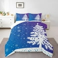 thumbnail image 2 of Christmas Comforter Set ,Ombre Gradient Bedding Set,Christmas Snowflake Tree Duvet Insert,Winter Snow Quilt Set,Blue Purple Quilted Duvet,Soft 2 Piece For All Season, 2 of 6