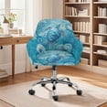 thumbnail image 2 of Whosucclay Turtle Seashell Conch Print Swivel Armchair Accent Dining Chair Cover for Office, Easy to Clean Curved Back Chair Slipcover with Arms Washable Swivel Armchair Cover Protector, 2 of 7
