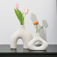 thumbnail image 6 of Ceramic Vases for Home Decor, Set of 2 White Ceramic Vases, Large Ceramic Vases, Boho Vases, Decorative Vases, Modern Vases, White Matte Vases for Living Room, Office, Shelf, Mantel, Table, Fireplace, 6 of 8