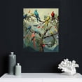 thumbnail image 4 of PIKWEEK Parrot Bathroom Decor Wall Art Cute Heart Shaped Birds on Branch Pictures Canvas Print With Framed for Kids Room Gift, 4 of 4