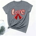thumbnail image 6 of ICHUANYI Valentine's Prints Bow Shirt for Women Graphic Tees Short Sleeve Tee Top Round Neck Short Sleeved T-shirt Top, 6 of 6