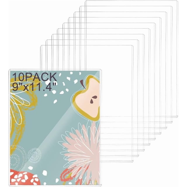 10 fundas rígidas de plástico transparente de 23 x 29 cm, resistentes al agua, para documentos, fotos, fotos y documentos.