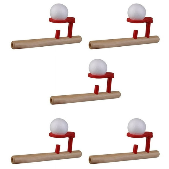 5X Classic Wooden Games Floating Ball Blow Tube & Balls Blows Toys