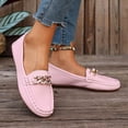 thumbnail image 6 of Women's Fashionable Casual Wear Versatile British Style Plus Size Loafers With Metal Chain Round Toe Flat Sole Pumps Comfortable Slip On Gifts, 6 of 9