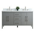 thumbnail image 6 of Vanity Art 60” Double Sink Bathroom Vanity Cabinet with Engineered Marble Countertop, 6 of 11