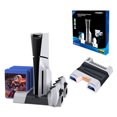 thumbnail image 1 of [Precio limitado Amazon $ 39 99] [TP5-3536B] PS5 Slim host con ambiental base enfriamiento multifuncional + estante almacenamiento discos Soporte carga con para PS5, 1 of 9