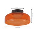 thumbnail image 3 of Jonathan Y 12" Minimalist Iron/Glass Dimmable Integrated LED Flush Mount, Orange/Black, 3 of 7