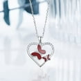 thumbnail image 5 of 925 Sterling Silver Butterfly Love Heart Pendent Necklace,Created Red Onyx Two Butterfly Necklaces,Cubic Zirconia Heart Necklace for Women, 5 of 6
