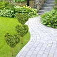 thumbnail image 6 of Heart-Shaped Ground Plug Faux Boxwood Ball Topiary Outdoor Decorative Stake,24 Inch Heart Ground Plug Plants,Suitable For Easter Valentine's Day Porch Outdoor Indoor Decoration(Without flower pots), 6 of 7