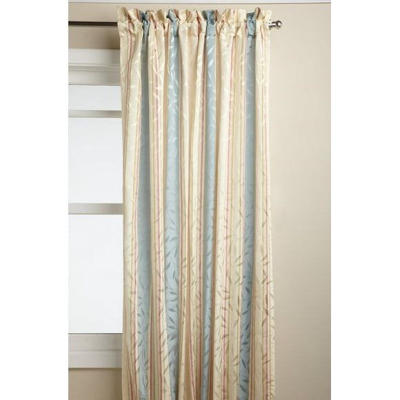 Lorraine Home Fashions Panneau à Rayures Whitfield 52 Pouces x 63 Pouces, Crème au Beurre