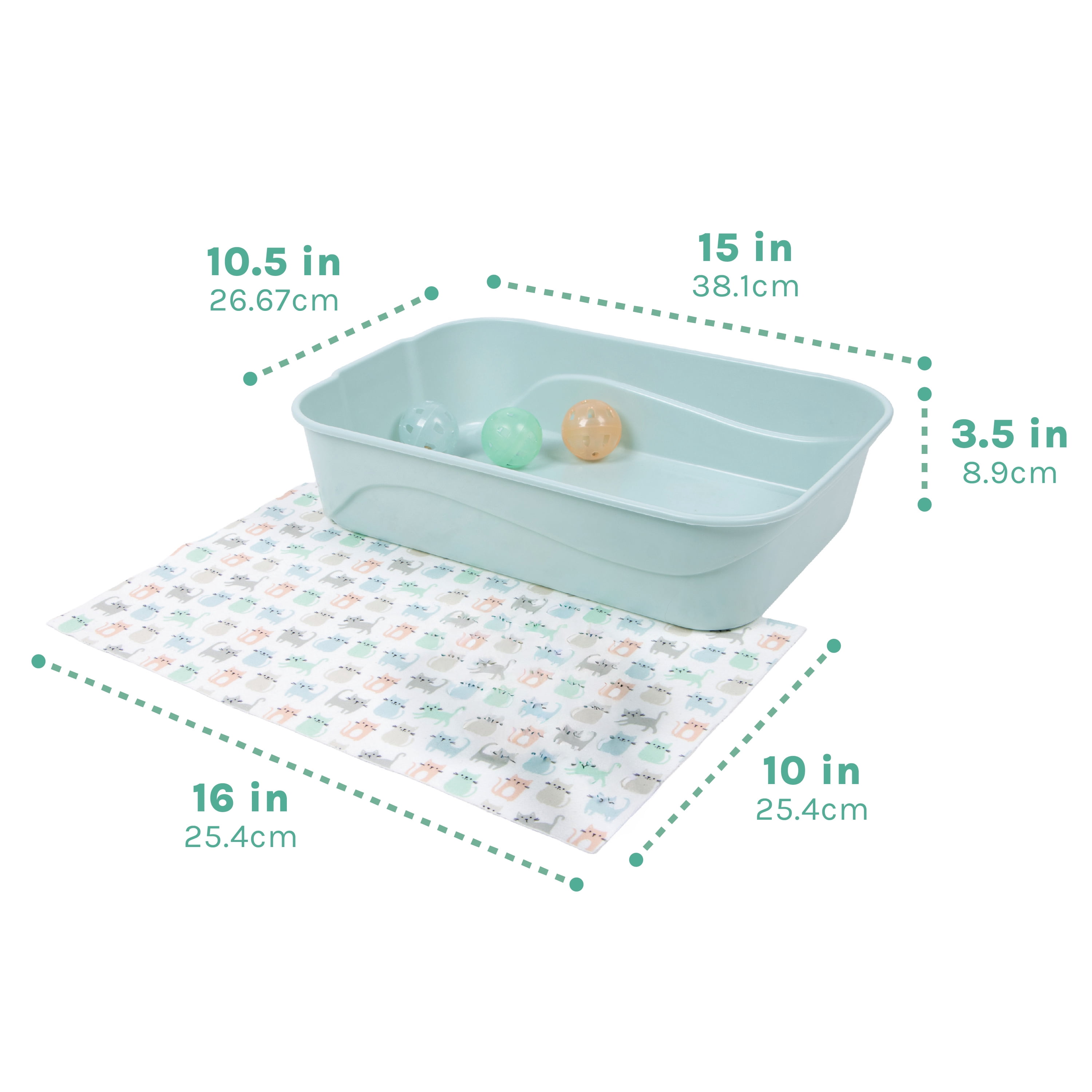 Kitty City Plastic Open Top Kitten Litter Box 4-Pack Starter Set, Multicolored, One Size