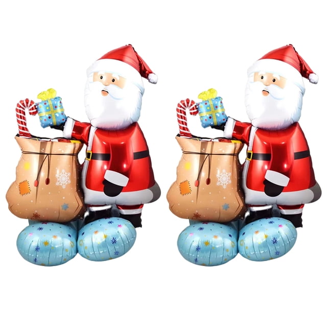 2 globos navideños de película de aluminio, globos de decoración para fiestas
