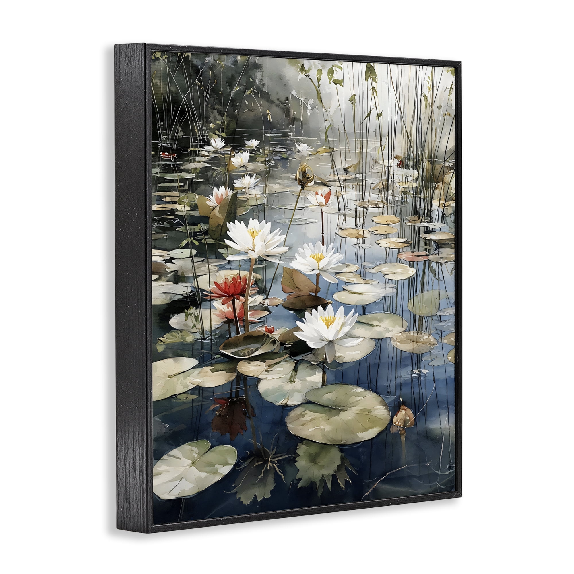 Stupell Industries Lily Wonder Pond Black Framed Giclee Art, design by Franklyn Gregory