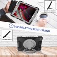 thumbnail image 7 of iPad 7th Generation Case 2019 with Hand Strap, Dteck 8th Generation iPad case with 360 Degree Kickstand Shoulder Strap Three Layer Silicone Cover for iPad 10.2 Inch 2019 2020 Releases, Black+Gray, 7 of 7