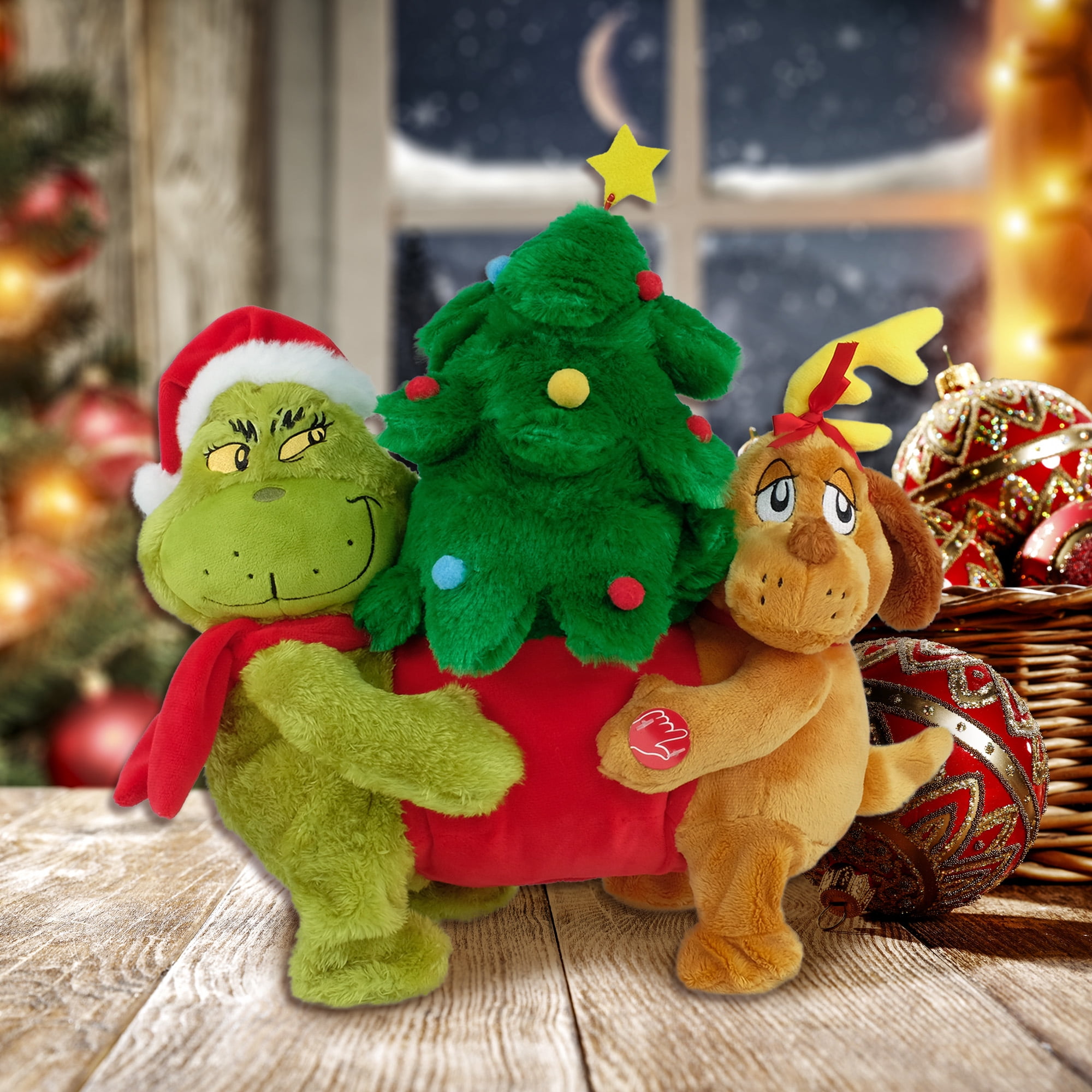 Animated Grinch & Max Stealing Plush with Music and Motion