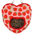thumbnail image 2 of Bolsa de comedero colgante, bolsa de comedero para animales pequeños, comedero de heno para conejos, comedero de heno para cobayas, para conejo, hámster, chinchilla, cobaya (fresa) ER, 2 of 5