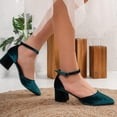 thumbnail image 2 of Marcelle - Zapatos de novia de terciopelo verde esmeralda esmeralda 25 CM, 2 of 6