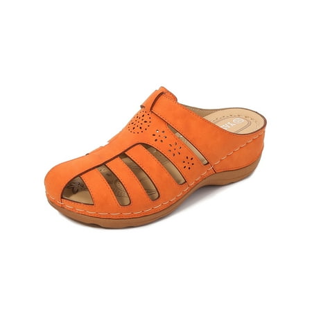 

GENILU Womens Comfortable Soft Hollow Out Mules Indoor&Outdoor Vintage Nonslip Slip On Clogs