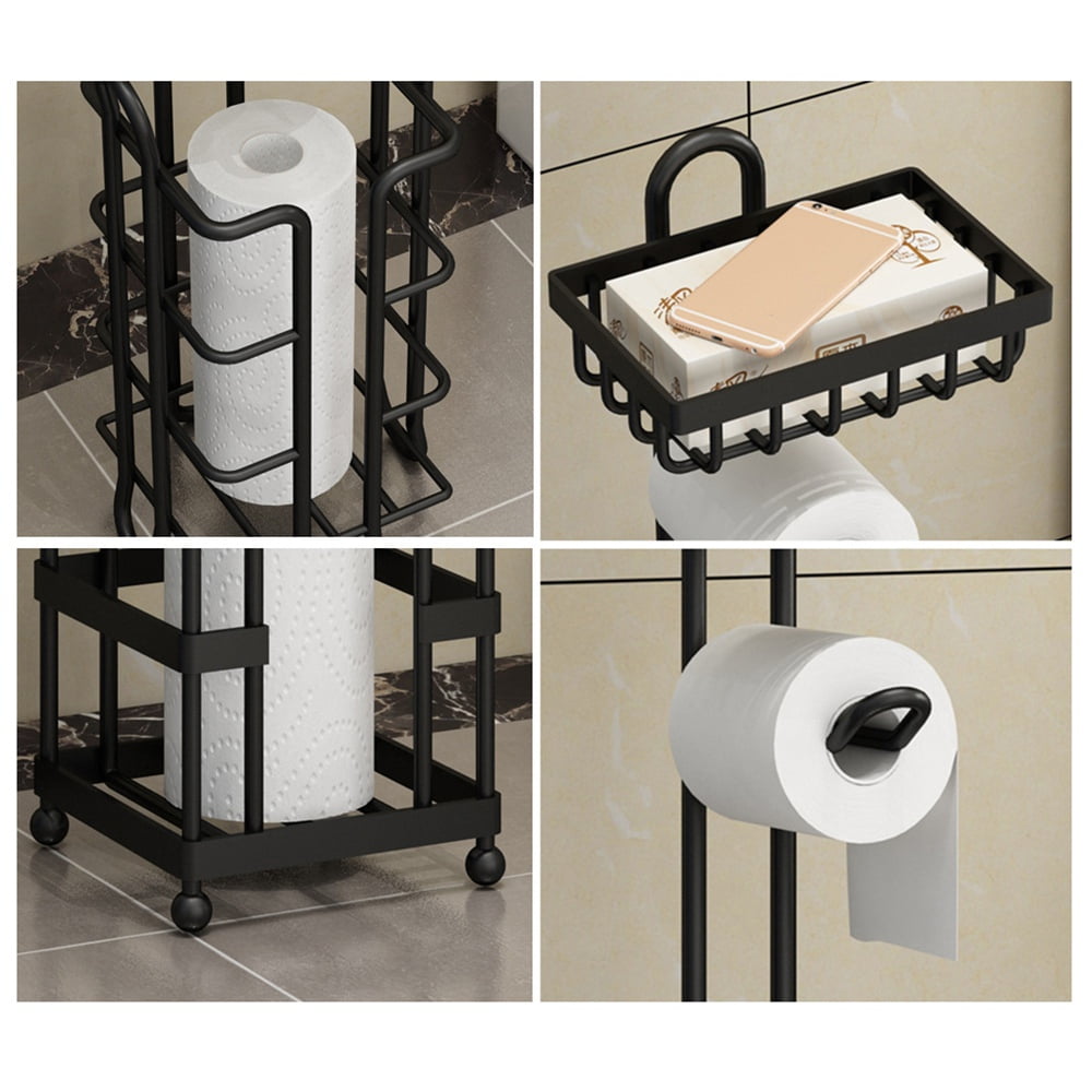 ACEHOOM 29 in. H Freestanding Toilet Paper Holder in Matte Black - Yahoo  Shopping