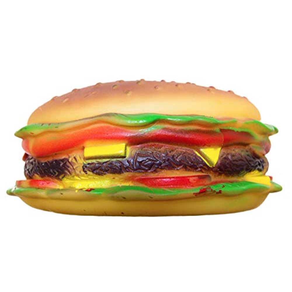 Emg Pet Emporium Chew & Squeak Toy For Dogs Fat Cheese Burger Squeaker