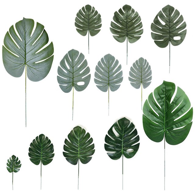 10 Uds. Planta Artificial hojas falsas de Monstera para decoración de pared, sala de estar y fiesta