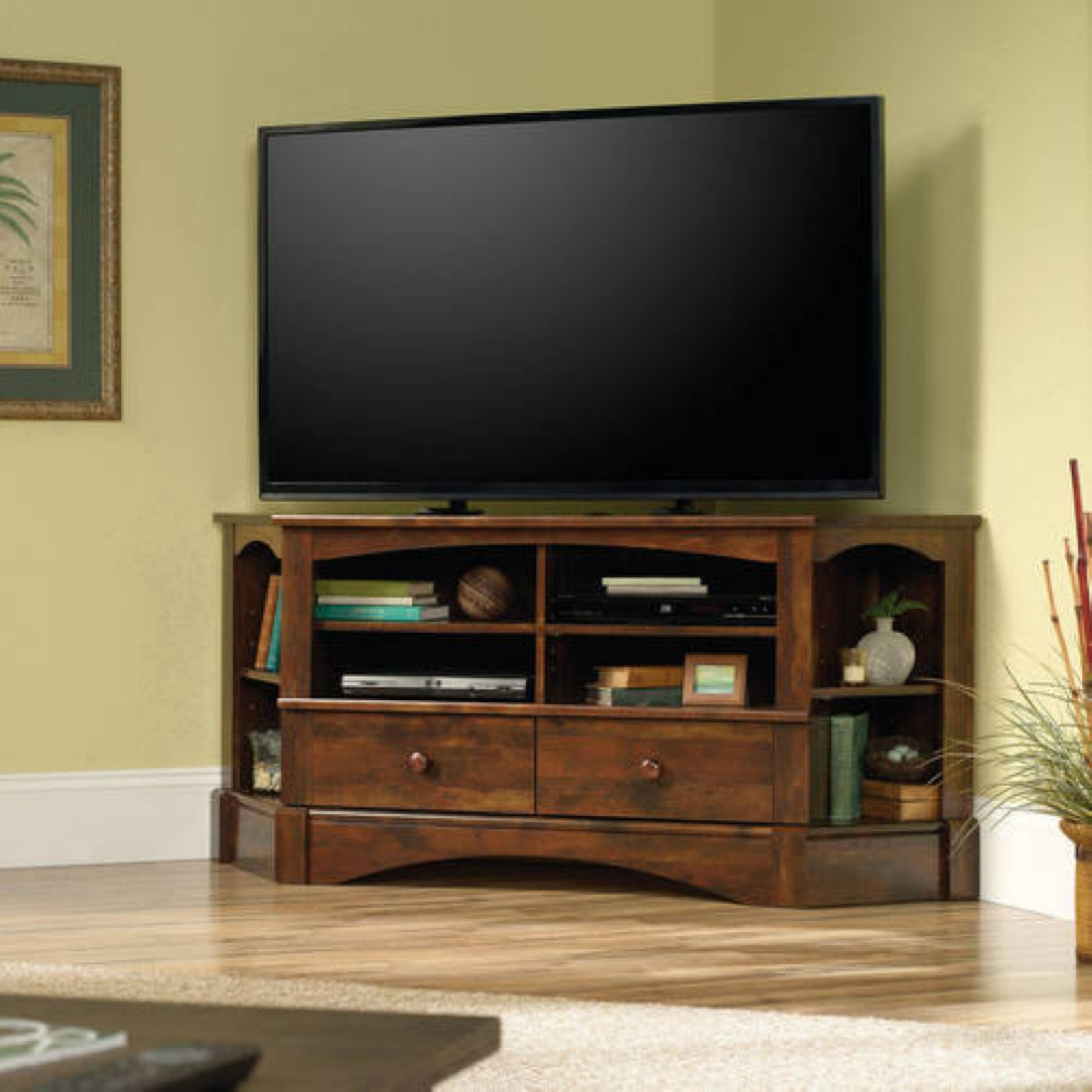 Sauder Harbor View Corner Entertainment Credenza For Tvs Up To 60 Sauder Harbor View Corner Entertainment Credenza For Tvs Up To 60 Multiple Finishes Com