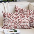 thumbnail image 2 of Farmhouse Red Pillow Covers King, Vintage Flower Leaf Botanical Plant Soft Brushed Microfiber Breathable Throw Pillow Covers, Pillowcase with Zipper for Couch Sofa Bedroom Living Room 20"x36", 2 of 9