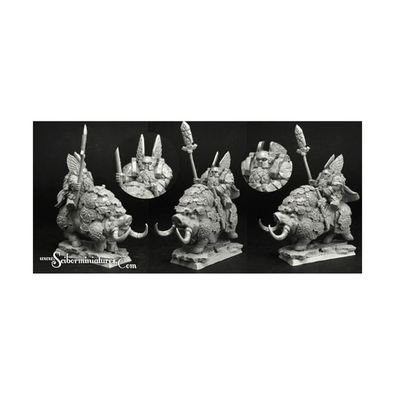 Scibor Monstrous Miniatures Dwarf Lord Tormund on War Boar New