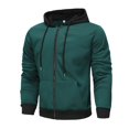thumbnail image 4 of Men's Color Block Hoodie Pullover Winter Warm Comfortable Thread Drawstring Casual Sweatshirt for Autumn Outdoor, 4 of 4
