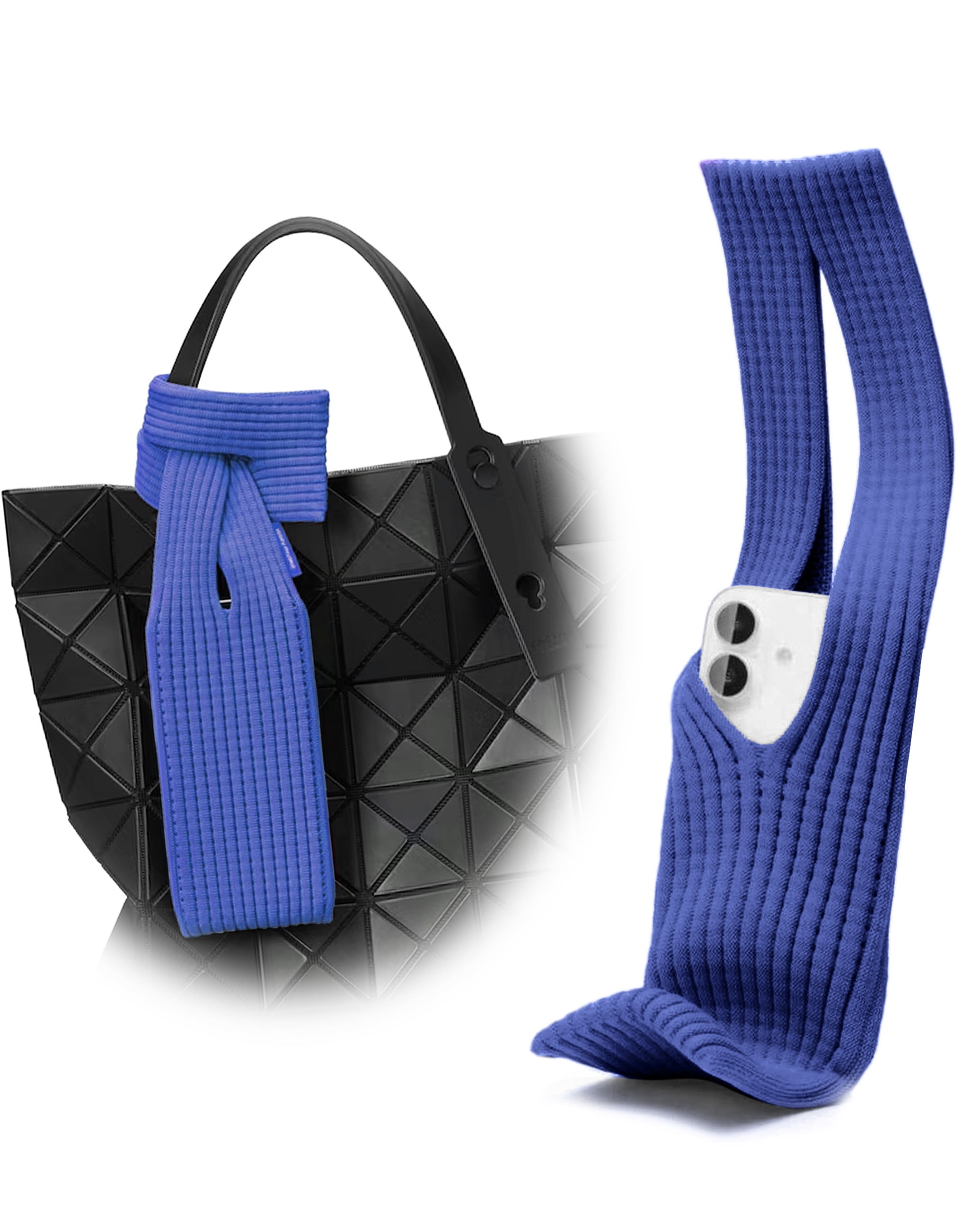 Short UltraSoft Knit Phone Sleeve - Blue