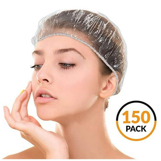 Bonnet de douche en plastique pour cheveux jetables - (paquet de 30) Bonnets  de douche transparents pour femmes Chapeau de bain imperméable Traitement  Couverture de cheveux pour traitement Spa Salon de coiffure