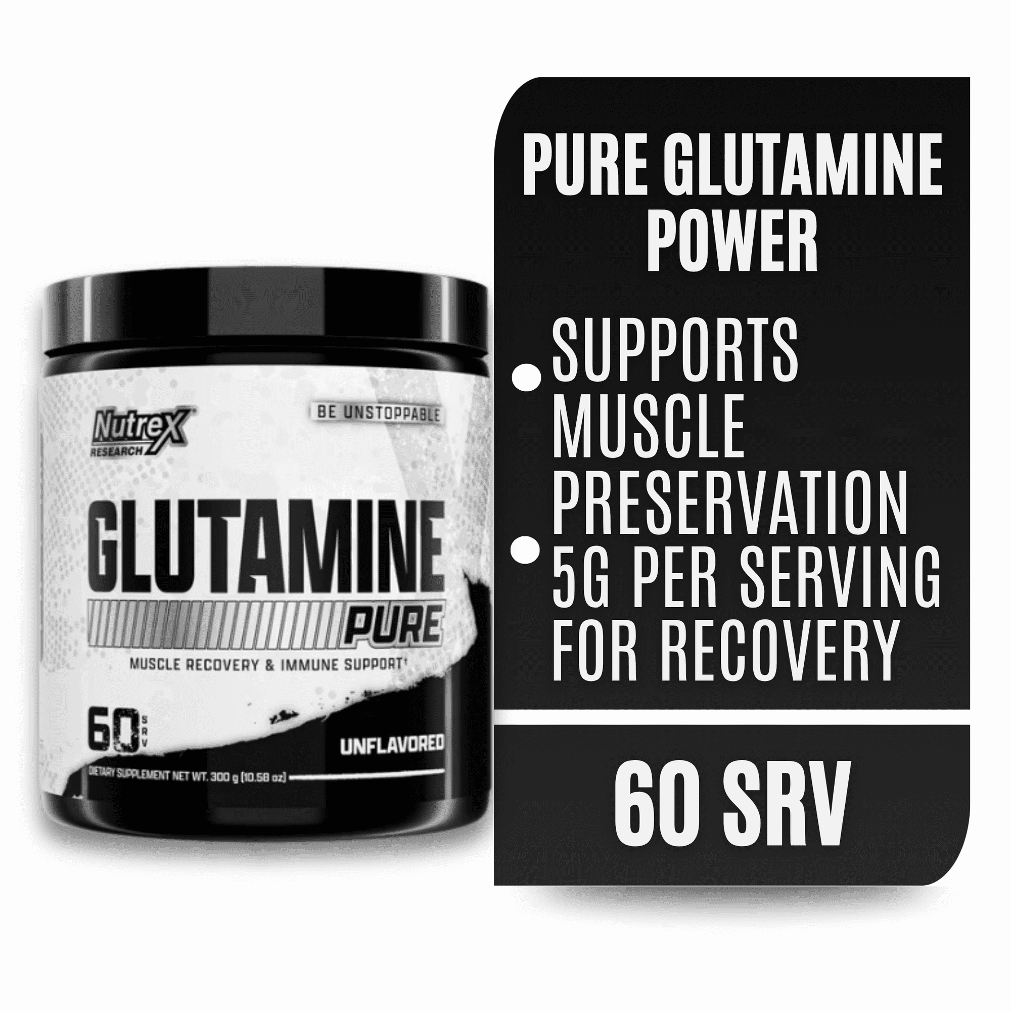 Nutrex Research Pure Glutamine Post Workout Recovery L-Glutamine Powder 300g