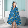 thumbnail image 6 of Cartoon Construction Vehicles Road Signs Hooded Bath Towel，60"x35" for Ages 3 To 12 Kids, Quick Dry Lightweight Soft Microfiber Hood Beach Towel Cover Up for Kids, 6 of 7