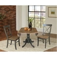 thumbnail image 3 of 42" Wood Drop Leaf Table With 2 Chairs in Hickory/Washed Coal - 3 Piece Set, 3 of 9