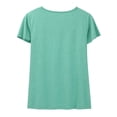 thumbnail image 4 of Holzkary Short Sleeve Shirts for Women Criss Cross V Neck Plus Size Solid Color Loose Tshirts Summer Fall Tops Casual Fashionable V Neck Sleeve Hanging Neck Hollow Short Sleeved Top Sky Blue 3Xl, 4 of 9