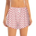 thumbnail image 2 of Balery Red Cross Pantalones cortos deportivos para mujer con forro y dos bolsillos, elásticos, para entrenamiento, gimnasio, yoga-Small, 2 of 7