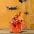 thumbnail image 4 of Calabaza artificial con flores, arreglo floral de calabaza de otoño para centro de mesa, decoración de Acción de Gracias para repisa de chimenea , Estilo B, 4 of 8