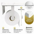 thumbnail image 5 of 2 Shelve Toilet Paper Holder with Natural Marble Shelf, Screw Wall Mounted, Tissue Roll Holder for Bathroom Nickel, 5 of 5