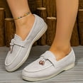 thumbnail image 3 of Rokment Women's Fringe Slip on Penny Loafers Suede Tassel Platform Chunky Low Heel Ballet Flat Oxfords Boho Beach Casual Fashion Walking Dress Shoes E Size 7.5, 3 of 6