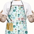 thumbnail image 2 of Pioneer Flower Floral Print Pattern Apron-Garden Aprons for Women with Pockets-Cotton Linen Waterproof Kitchen Cooking Gardening Aprons Adjustable for Kitchen,Cooking,BBQ and Salon 33x27 Inch, 2 of 7