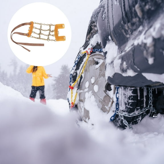 Worgeous Emergency Snow Chains Tire Chains Mud Tire Traction Chain for SUV Car Pickup Trucks Universal Adjustable Emergency Traction Chains 165-205 mm