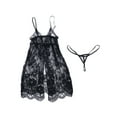 thumbnail image 3 of Conjunto de lencería VISgogo vestido de encaje con tirantes florales y ropa interior sexy, 3 of 9