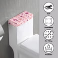 thumbnail image 3 of Renewold Dag Paw Print Toilet Tank Lid Cover with Elastic Band, Stripes Printed Anti-dust Toilet Top Cover, Universal Bathroom Decorative Accessory , Pink, 3 of 6