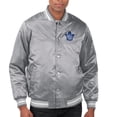 thumbnail image 2 of Men's Starter  Gray Toronto Maple Leafs Printed Team Logo Satin Varsity Full-Snap Jacket, 2 of 3