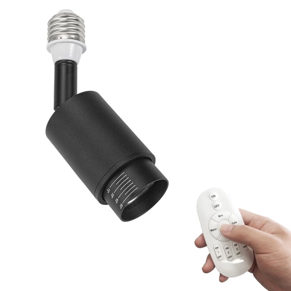 KAYYELAMP 7W Dimmable Stepless Spot Lamp E26 Connection Remote Control Black Mini COB Focusing Adjusted Angle Light Beam Vintage Design for Background Wall Painting Loft