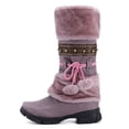 thumbnail image 2 of Akiihool Womens Snow Boots Fashion Women's Mid-Calf Waterproof Snow Winter Rubber Sole Calf Boots (Purple,8.5), 2 of 5