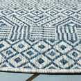 thumbnail image 3 of SAFAVIEH Courtyard Evander Geometric Indoor/Outdoor Area Rug, Gray/Blue, 4' x 4' Round, 3 of 10